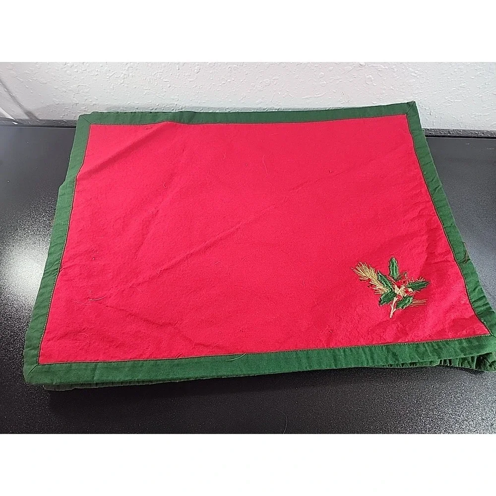 Set of 10 Christmas‎ green Red Placemat with red poinsettias 14